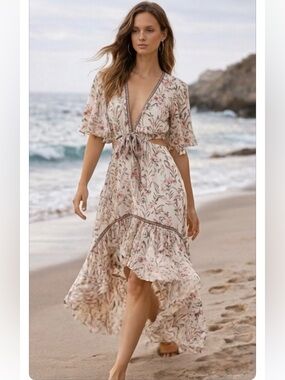Spell | Dresses | Spell Juniper Boho Midi Dress Eggshell Blue Size Medium